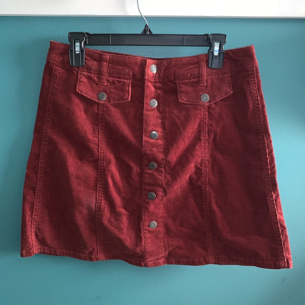 Button front skirt
